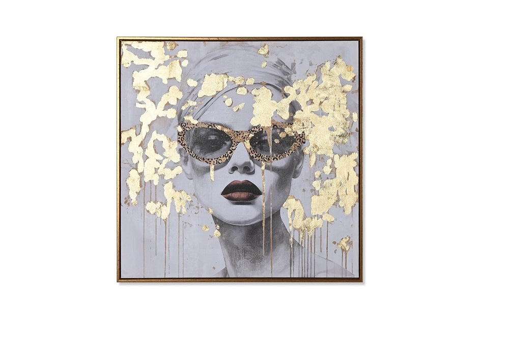 CUADRO LIENZO PS 70X3,5X70CM CHICA GAFAS.